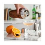 True Stainless Steel Cocktail Shaker with Built-in Strainer & Jigger Cap, Drink Mixer for Vodka Cocktails, Margaritas, Martinis, 20 oz, Wood Pattern - Image 5