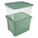 66qt Latching Storage Box Versatile Green Lid and Latch Clear - Brightroom - Image 4