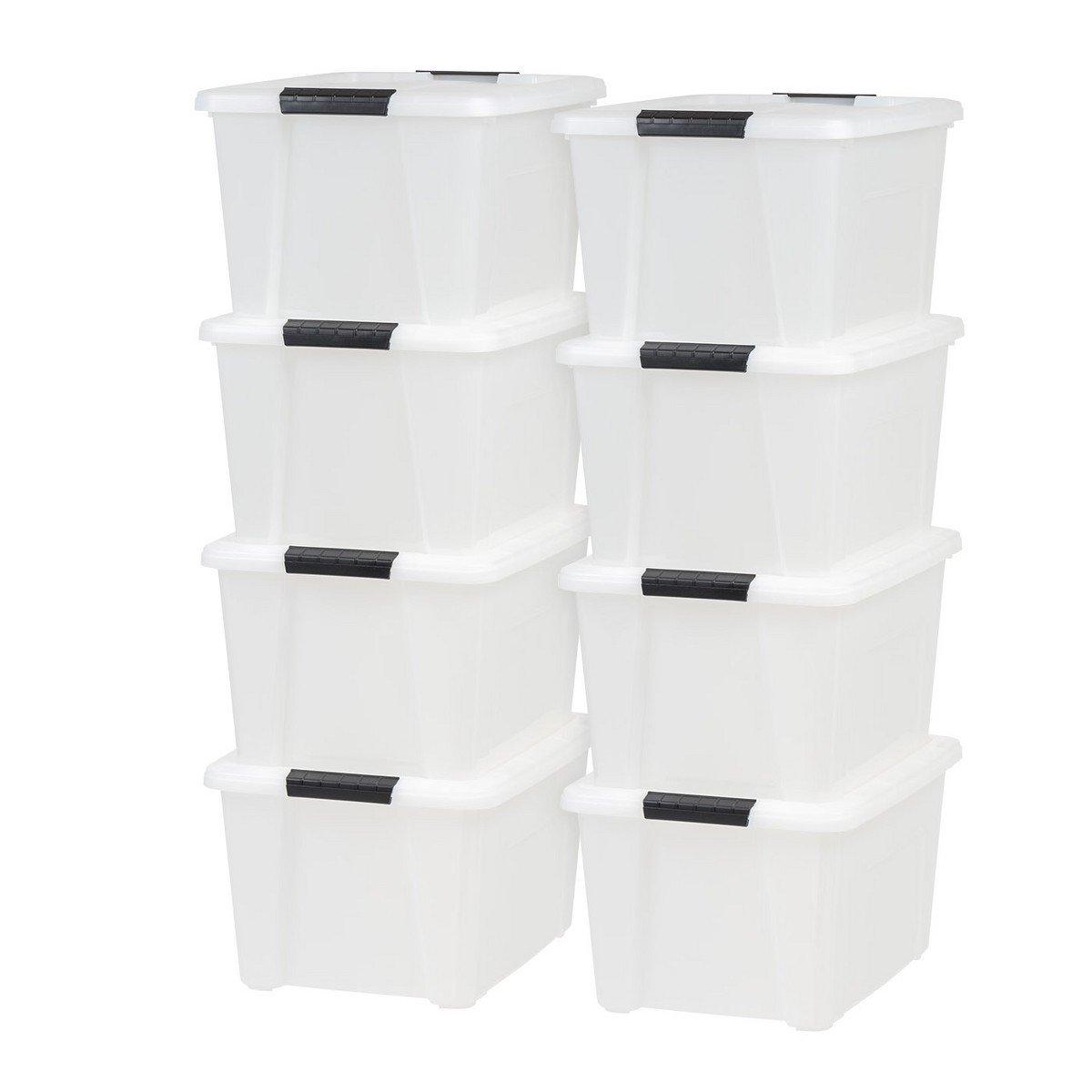 GUEST_1bd76d6a-226d-40f3-953d-836e04256a43.jpg IRIS 33 Qt Stackable Plastic Storage Bins with Lids and Latching Buckles, Pearland, 8Pk - Image 1