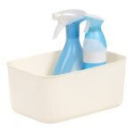 IRIS 4pk Small Storage Organizer Basket Off-White: Plastic Nesting Bins for Cube Systems, Portable - Image 5
