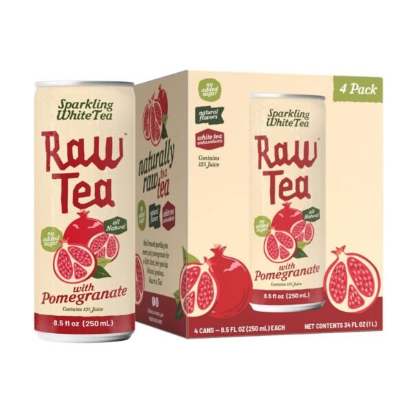 Raw Tea Sparkling White Tea with Pomegranate Juice - 4pk/34 fl oz