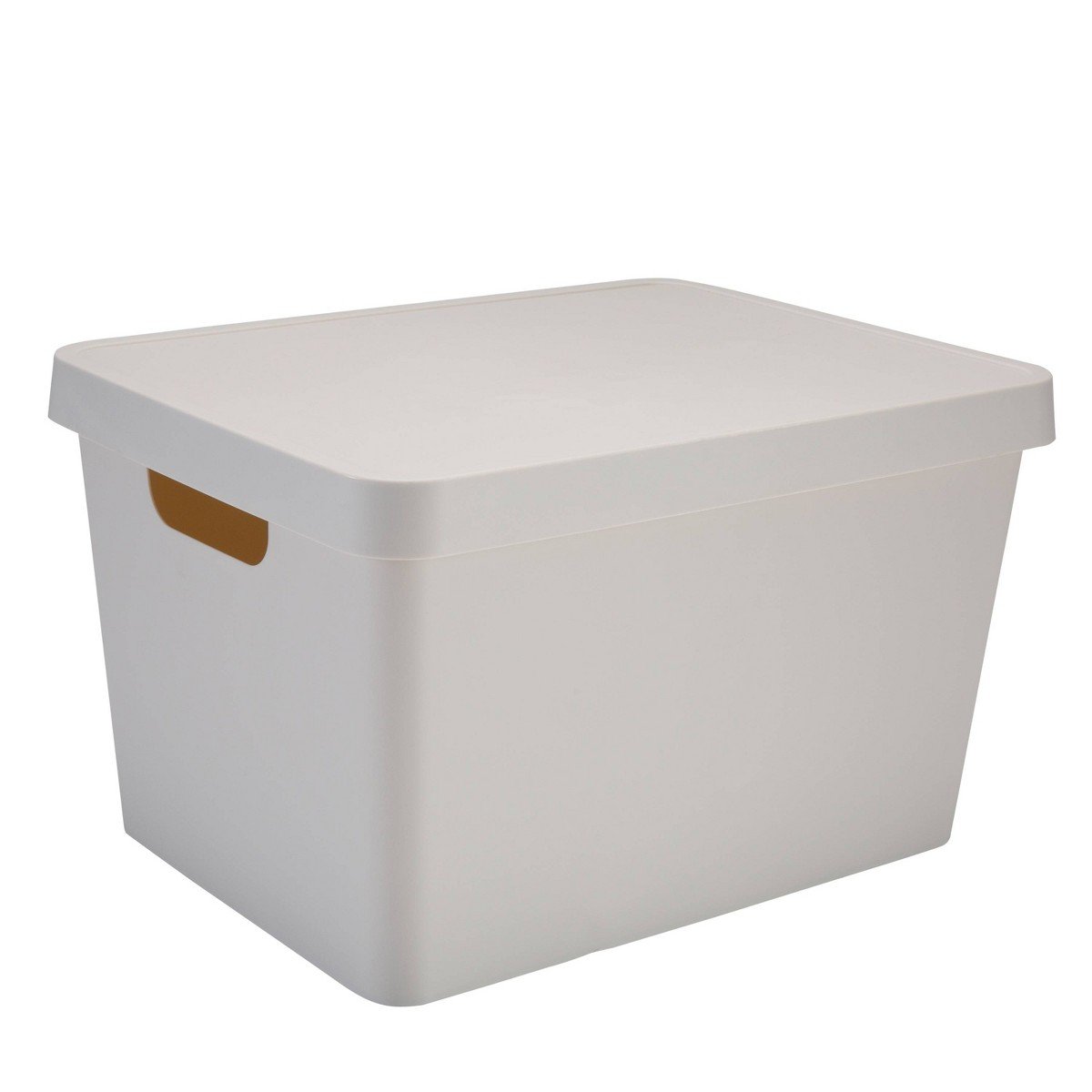 GUEST_1c60b622-4210-44bc-91f4-83758e53a7f5.jpg Simplify Vinto Storage Box with Lid Large: Off-White Polypropylene Decorative Bin, 14.5" W x 8.5" D x 10.9" H, No Assembly - Image 1