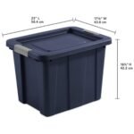 Sterilite Tuff1 18 Gal Plastic Storage Tote Bin w/Latching Lid, Blue (24 Pack) - Image 3