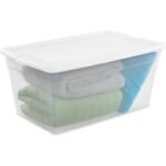 Sterilite 90 Quart Storage Box, 8 Pack, Clear Plastic Stackable Storage Bins with Snap-On Lids for Home, Closet and Office Organization - Image 2