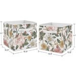 Sweet Jojo Designs Fabric Storage Bins Set Floral Vintage Pink Green and Yellow - Image 4