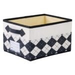 REGALWOVEN Printed Fabric Collapsible Spacious Versatile Open Storage Bins 1 Pc Light Black 8.7*11.4*6.7in