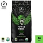 Death Wish Coffee Co Power Surge Medium Dark Roast Ground Coffee - 10oz: Berry, Malt Flavors
