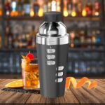 Oggi 23oz Dial A Drink Cocktail Shaker Black: Stainless Steel, 10" Height, 23oz Capacity, Hand Wash, 0.96 lbs - Image 3