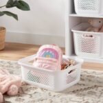 Small Rounded Square Decorative Plastic Bin with Cutout Handles White - Brightroomâ„¢ - Image 2