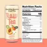 Raw Tea Sparkling Green Tea with Peach Jasmine - 11 fl oz Can - Image 4