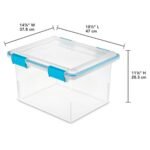 Sterilite Gasket Box, Stackable File Tote Storage Bin with Lid, 32 Quart, 4 Pack - Image 5