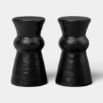 Black Textured Ceramic Salt & Pepper Shaker Black - Threshold™
