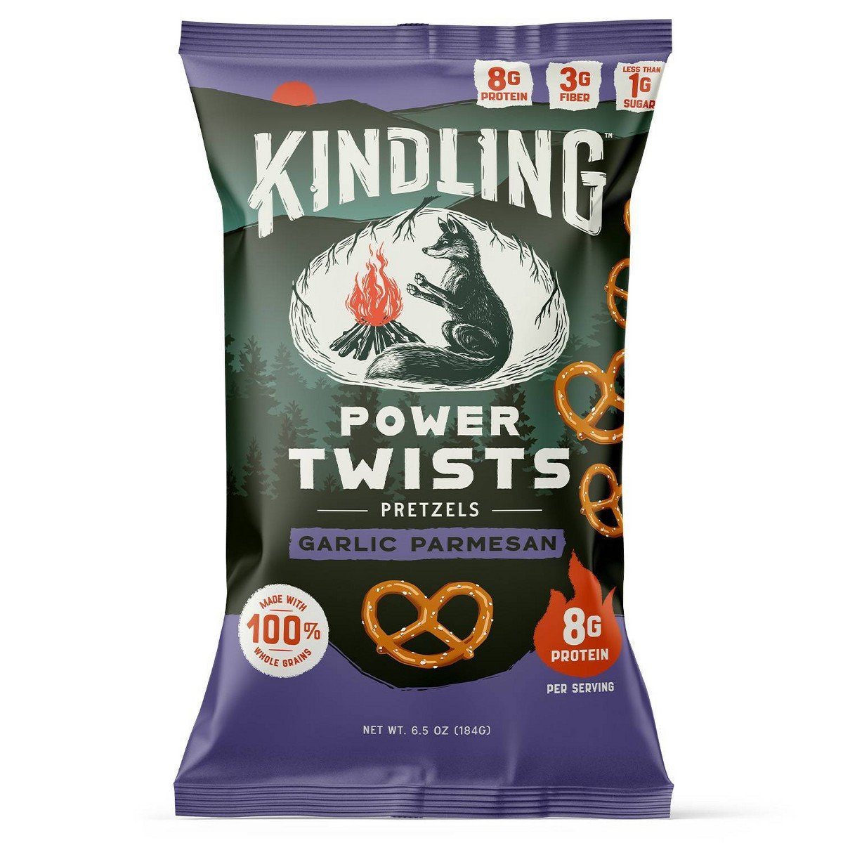GUEST_1f8ffd52-882d-4fc5-a691-7f347e345fde.jpg Kindling Garlic Parmesan Protein Pretzels Snack Bag - 6.5oz - Image 1
