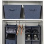 Household Essentials Set of 2 Tapered Fabric Hard Sided Storage Bins with Cloth Handles Denim - Image 4