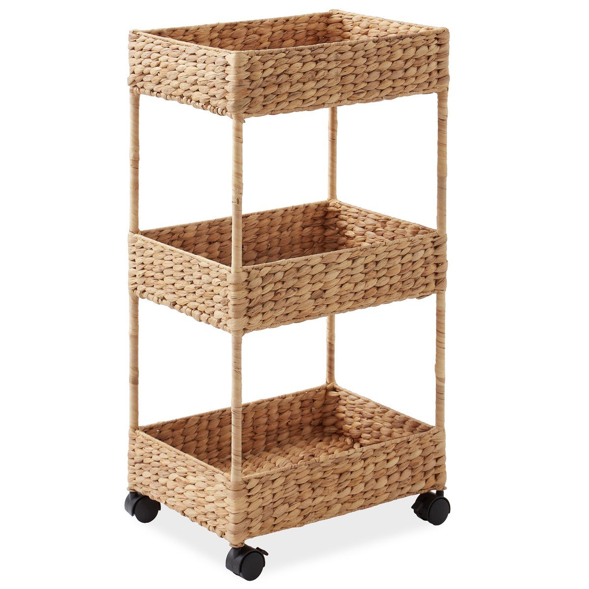 GUEST_20d1fe49-7a57-4fcf-8725-e44018660124.jpg Casafield 3-Tier Rolling Cart - Natural, Water Hyacinth Nursery Caddy, Utility Cart, Storage Organization for Bathroom, Craft Room, Laundry Room - Image 1