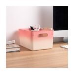 Isaac Jacobs 2pk 7"x8.11" Decorative Storage Ombre Bin Pink