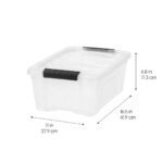 IRIS 13 Qt Stackable Plastic Storage Bins with Lids- Discreet- Pearl, 4Pk - Image 7