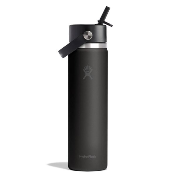 Hydro Flask 24 fl oz Stainless Steel Wide Mouth Flex Straw Water Bottle - Black