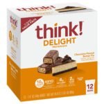 think! Protein Bars Chocolate Peanut Butter Pie - 10g Protein - 16.9oz/12ct: Keto Certified, Gluten-Free, No Artificial Sweeteners