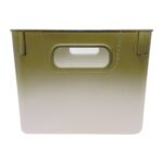 Isaac Jacobs 2pk 7"x8.11" Decorative Storage Ombre Bin Green - Image 4
