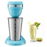 VEVOR Milkshake Maker, 100W Milk Shake Maker Mixer, Single Head Drink Mixer Blender Machine, Dual-Speed Adjustment Milkshake Blender,Silver & Blue