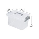 Summit Adventure 6-Pack Home Storage Bins, Plastic Container, Latching Box with Handle (Grey Handle) - Image 2