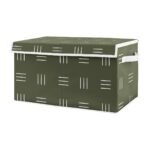 Sweet Jojo Designs Boy or Girl Gender Neutral Unisex Fabric Storage Toy Bin Jungle Animals Green and White
