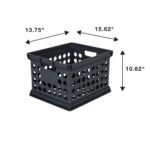 Storage Crate Black - Room Essentials™: Plastic Stackable Utility Bin, Portable with Built-In Handles, 30.6L Capacity - Image 4