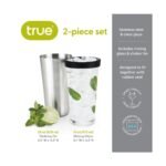 True Barkeep Boston Shaker, Stainless Steel and Clear Glass Drink Mixers for Cocktails, Birthday Party, BBQ, Home Bar, 28 oz & 16 oz, Set of 2 - Image 4