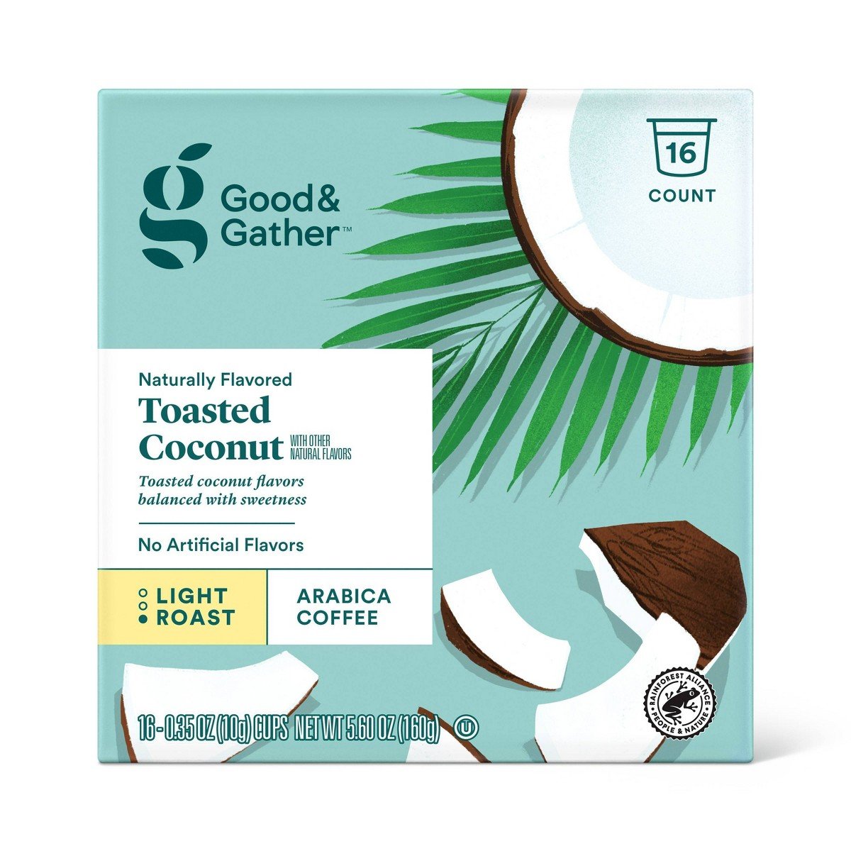 GUEST_244d3bf3-91d0-49fe-9930-e9c93388d9a4.jpg Naturally Flavored Toasted Coconut Light Roast Coffee Pods - 16ct - Good & Gather: Compatible With Keurig, Arabica Beans - Image 1