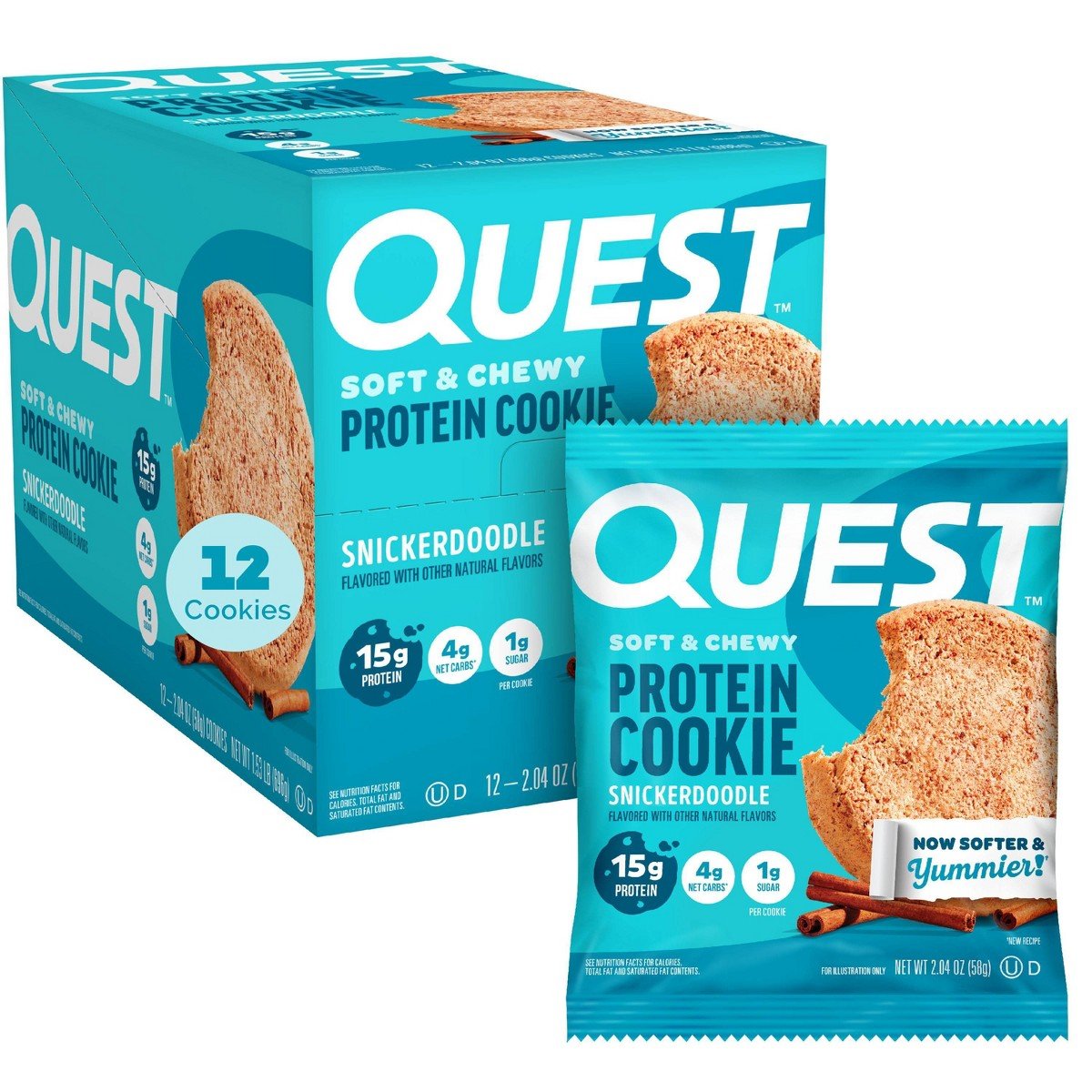 GUEST_245c200a-f46c-430a-a32e-1d66c1391fe7.jpg Quest Nutrition Protein Cookie - Snickerdoodle - 12ct: 15g Protein, Ready to Eat - Image 1