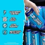 Ghost Energy Drink Blue Raspberry Single - 16 fl oz: Caffeinated - Image 4