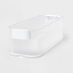 Click in Place 4.5qt Clear Slim Plastic Storage Bin with White Latch for Home and Office Organization - Brightroom™