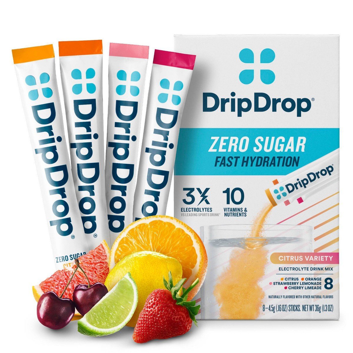 GUEST_26d3194e-ca52-467a-87d1-9655072b8f4e.jpg DripDrop Hydration Powder Vegan Electrolyte Supplements - Citrus - 0.35oz/8ct: Certified Gluten-Free, Non-GMO Verified - Image 1