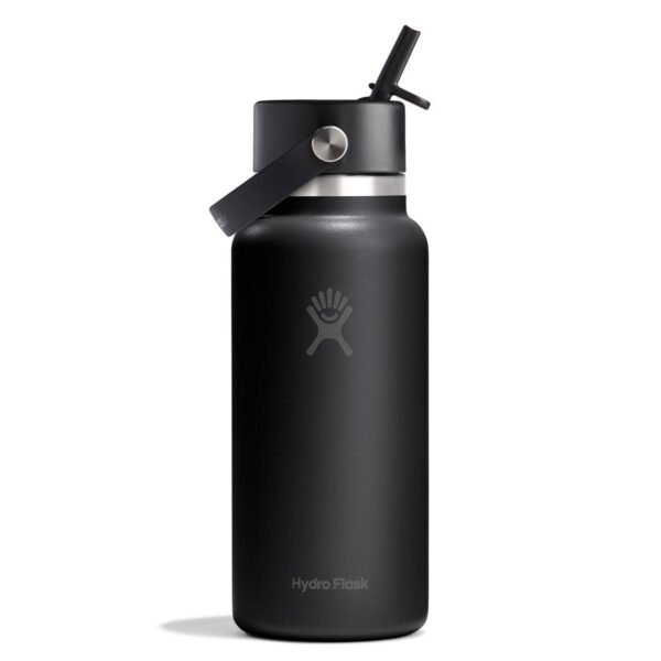 Hydro Flask 32 fl oz Stainless Steel Wide Mouth Flex Straw Water Bottle - Black