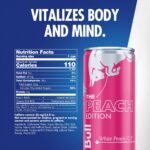 Red Bull Peach Edition Energy Drink - White Peach - 4pk/8.4 fl oz Cans: Low Fat, No Artificial Flavors, Caffeinated - Image 2