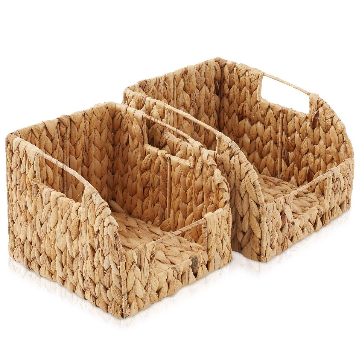 GUEST_27f785b8-e779-4855-8da3-2ba5f321d2a5.jpg Casafield (Set of 2) Water Hyacinth Pantry Baskets with Handles - Natural, Medium and Large Size Woven Storage Baskets for Kitchen Shelves - Image 1