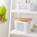 Narrow Rounded Rectangle Stackable Decorative Lid with Cutout Handles Bamboo - Brightroomâ„¢ - Image 2