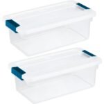 Summit Adventure Clear Plastic Storage Bins with Lids Stackable Storage Bins (6 Quart)