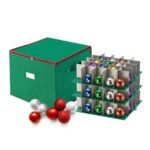 Hastings Home 75-Ornament Zippered Storage Box - Green