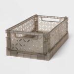 Small Foldable Crate Gray - Brightroom™