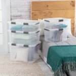 Sterilite 80qt Hinged Lid Latch Box: Plastic Storage Bin, Portable, Stackable, Transparent, Built-In Handles - Image 5