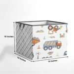 Bacati - Construction Multicolor Boys Cotton Storage Box Large - Image 4