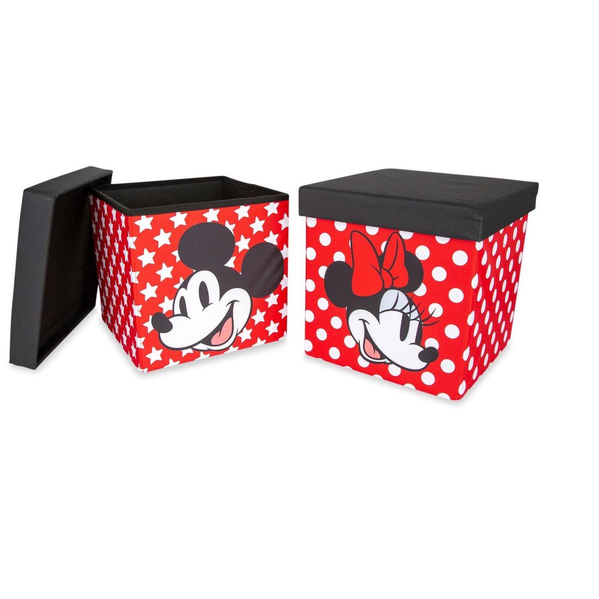 GUEST_2a0065f8-c55c-4832-88d3-3fb185127df1.jpg Ukonic Disney Mickey & Minnie 15-Inch Storage Bin Cube Organizers with Lids | Set of 2 - Image 1