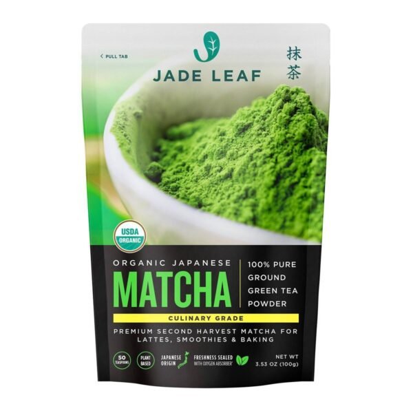 Jade Leaf Matcha Organic Culinary Grade Matcha 100% Pure Ground Green Tea Powder - 3.53oz