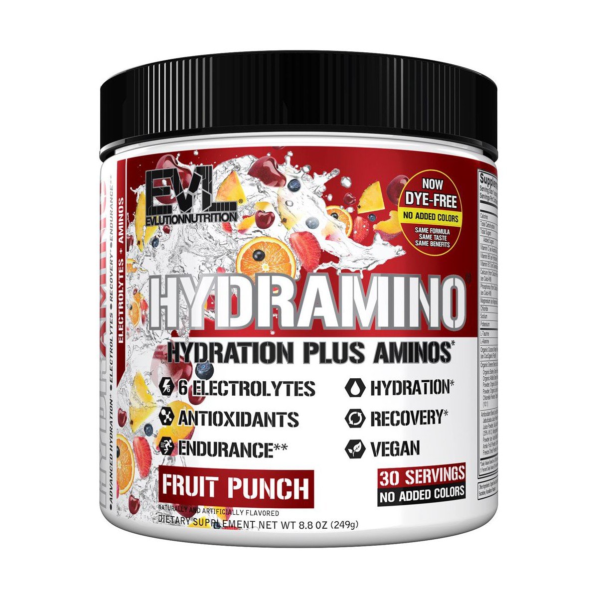 GUEST_2a307b8f-ef8b-426b-be95-745e01f86178.jpg Evlution Nutrition HYDRAMINO Complete Hydration Multiplier, 6 Electrolytes, Amino Acids, Coconut Water, Endurance, Recovery, 30 Servings, Fruit Punch - Image 1