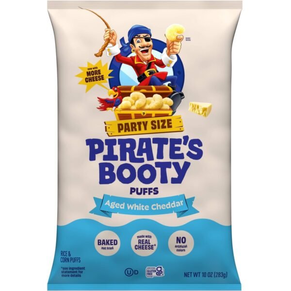Pirate's Booty Aged White Cheddar Cheese Puffs - 10oz: Gluten-Free