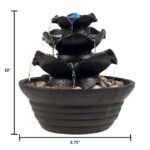 Nature Spring Indoor Fountain with LED Lights – Cascading 3-Tier Lighted Tabletop Water Feature with Soothing Sound – Zen Décor for Home or Office - Image 4