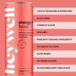 heywell Energy + Focus Strawberry Lemon Sparkling Water - 12 fl oz Can - Image 4