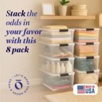 Homz 64 Qt Multipurpose Stackable Storage Bin with Latching Lids, Clear (8 Pack) - Image 2